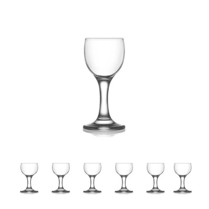 Set 6 Pahare pentru Lichior, cu Picior, 60 ml
