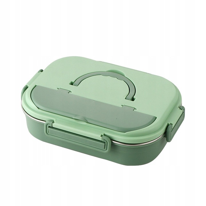 Gyermek uzsonnásdoboz, Pan i Pani Gadżet, 4 rekeszes, rozsdamentes acél, 16,5x23x7,5cm, szett