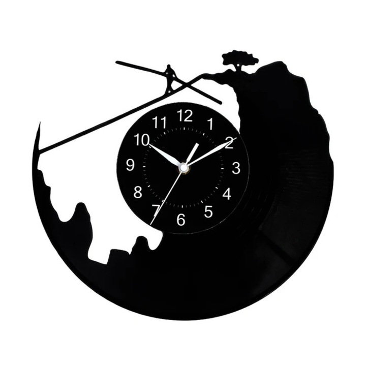 Falióra, analóg, kerek, akril, fekete, 30 cm