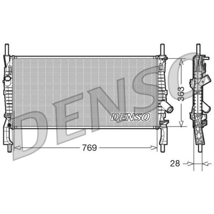 Hűtő, motorhűtés DENSO DRM10106