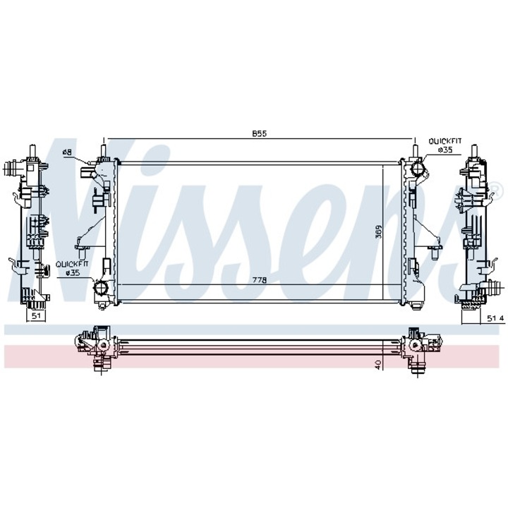 Radiátor, motorhűtés NISSENS 63566