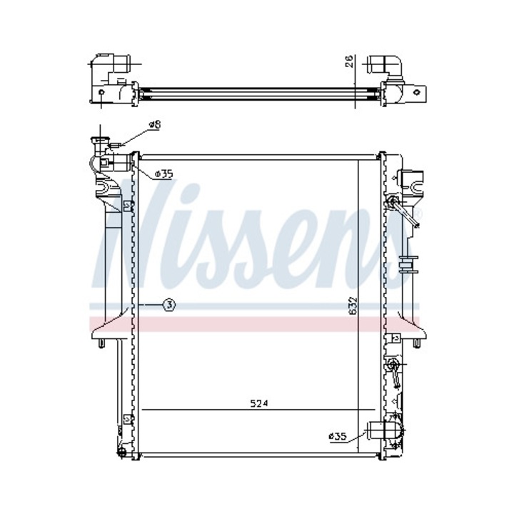 Hűtő, motorhűtés NISSENS 62896