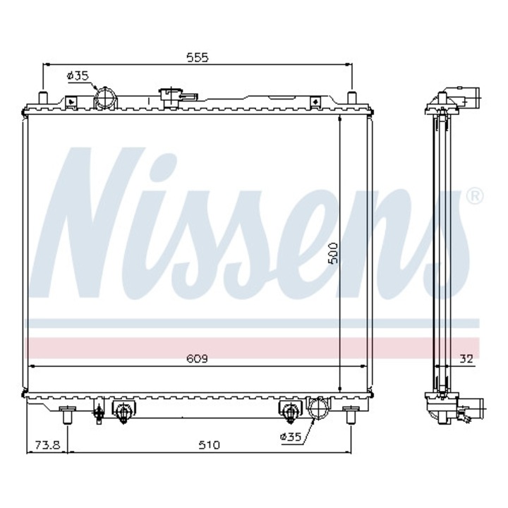 Hűtő, motorhűtés NISSENS 62853