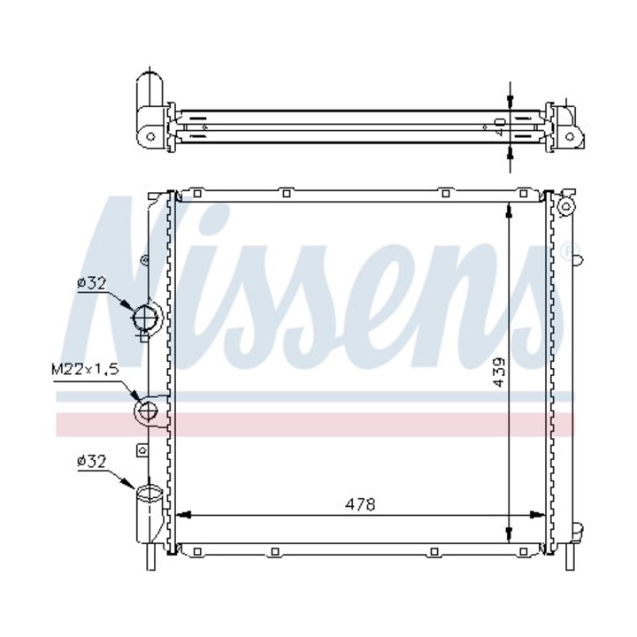 Hűtő, motorhűtés NISSENS 63854A
