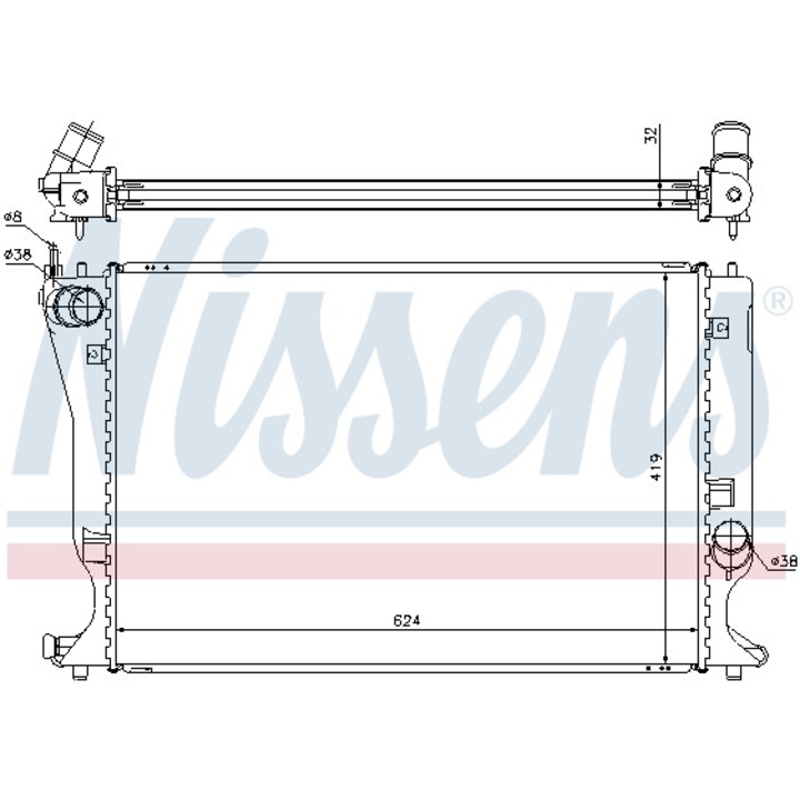 Hűtő, motorhűtés NISSENS 64666A