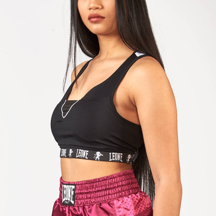 Sutien sport Leone1947 BASIC negru pentru femei - Suport flexibil pentru antrenament XS