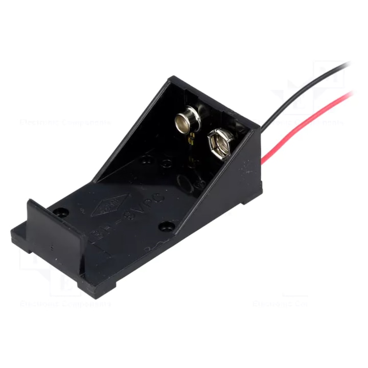 Akkumulátor tok, 6F22 / 6LR61, 1 elemtartó