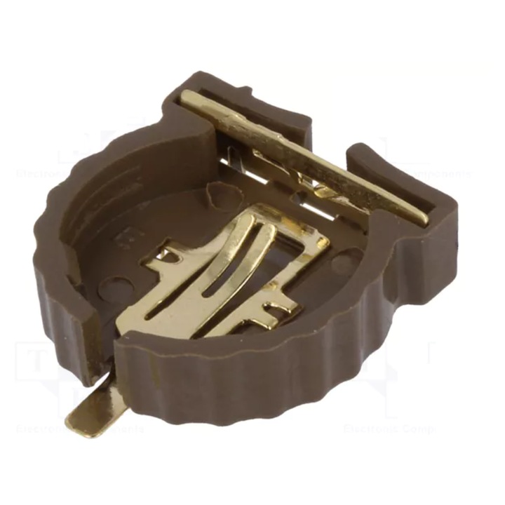 Кутия за батерия, CR1220 / DL1220, 1 слот за батерия, хоризонтален монтаж