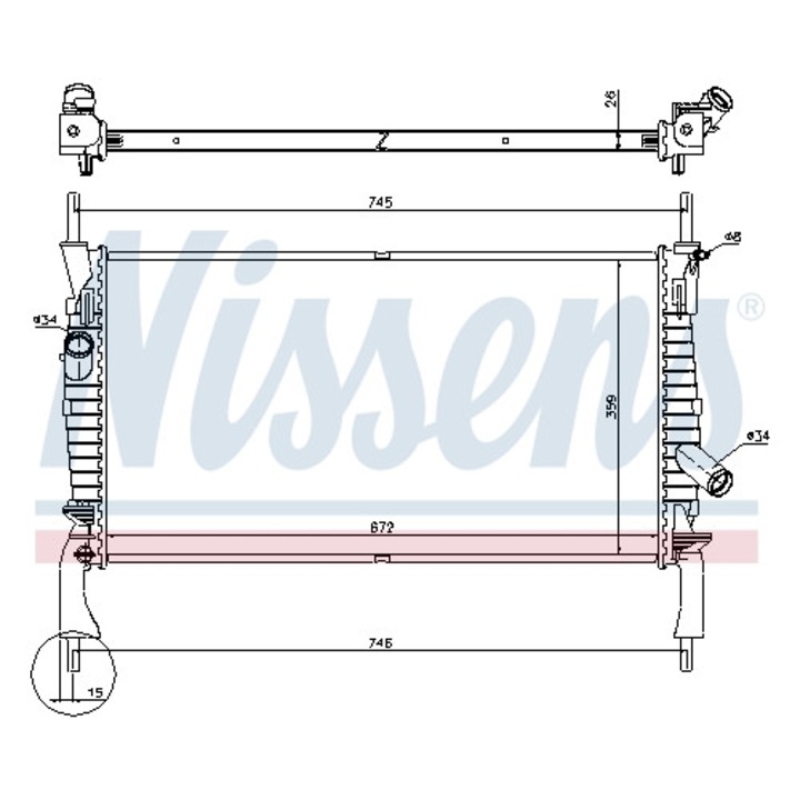 Hűtő, motorhűtés NISSENS 69225
