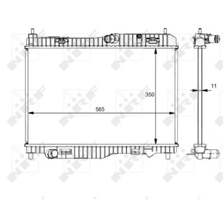 Radiator racire motor NRF, plastic, 565x350x11mm