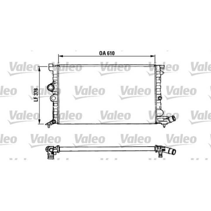 Hűtő radiátor Valeo, alumínium, 23mm vastagság, 377.5x610mm