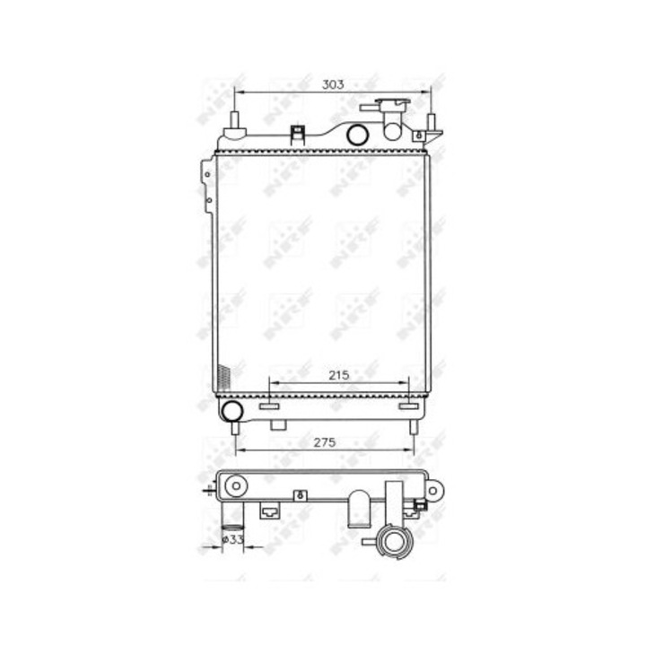 Motorhűtő NRF, 320x373x15mm