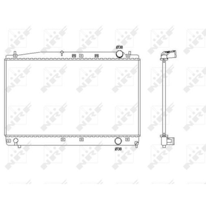 Hűtőradiátor NRF, 738x425x16mm, Toyota Avensis, dízelmotorhoz