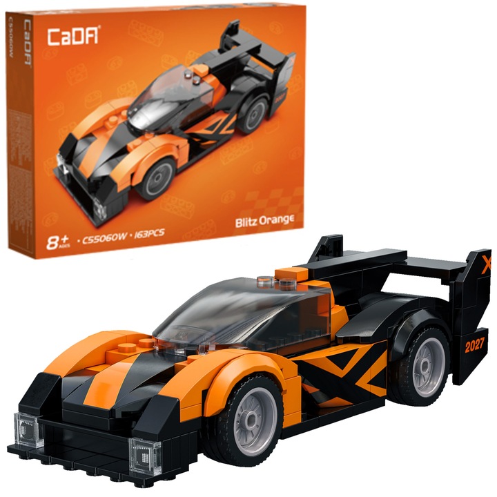 Blocuri de constructie CaDA masina de curse Blitz Orange 163 piese