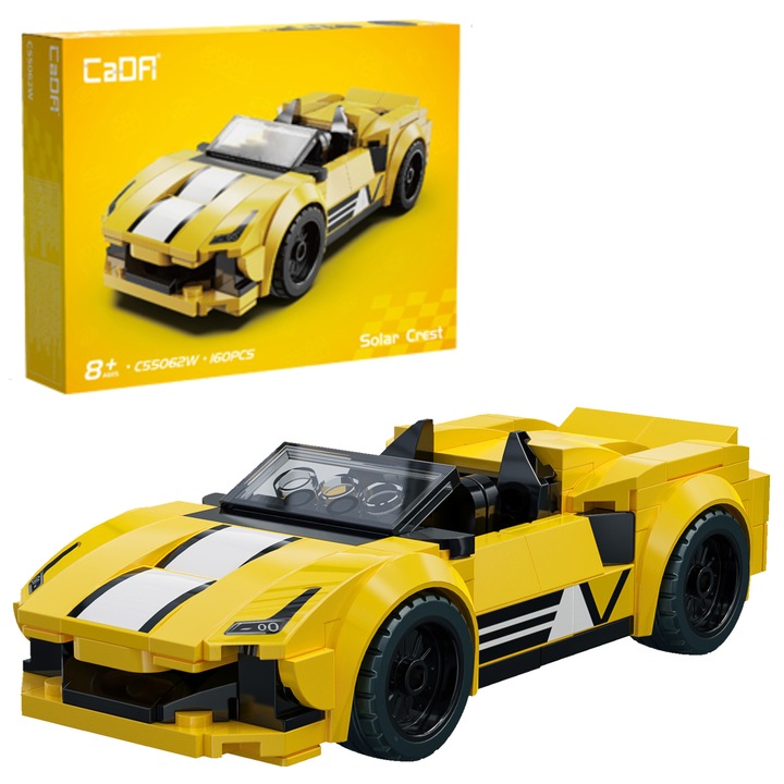 Blocuri de constructie CaDA masina de curse Solar Crest masina de curse 160 piese