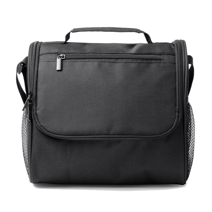 Geanta termoizolanta din poliester reciclat, Gavins, 25x14x23 cm, negru melanj