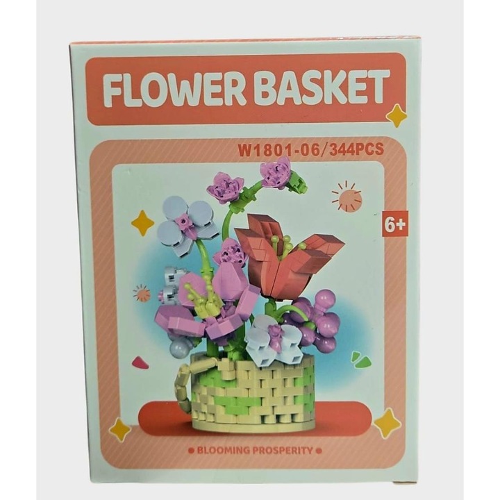 Set cuburi constructii Cosulet cu flori 344 piese