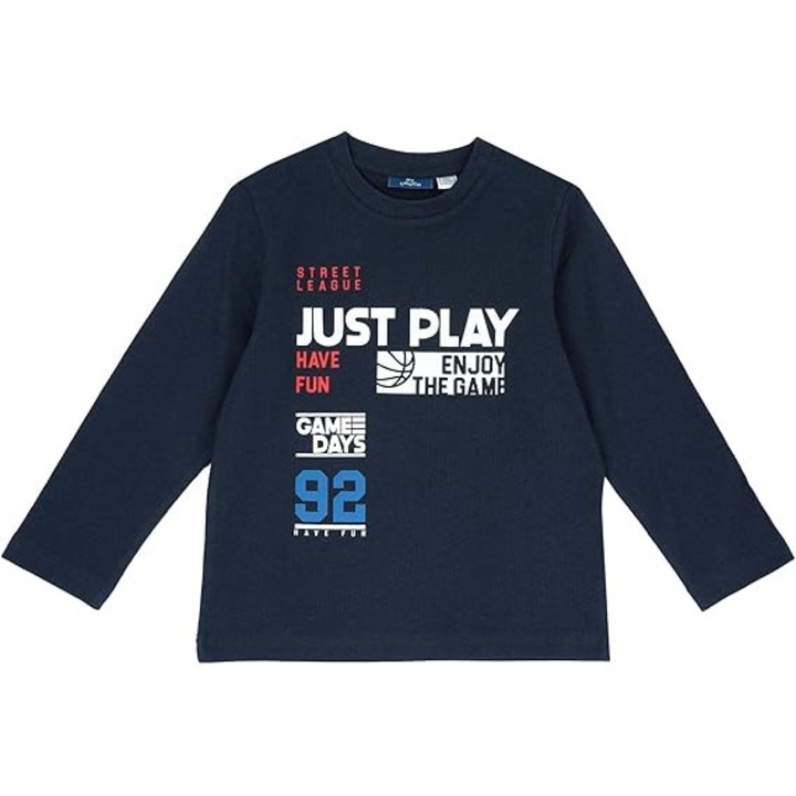 Bluza copii Chicco Street Games, bleumarin, bumbac, Bleumarin