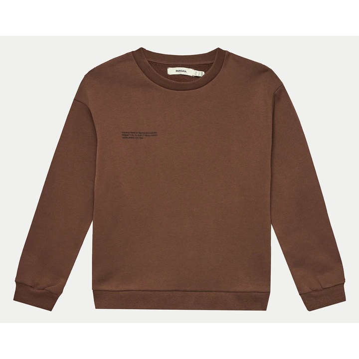 Bluza copii Pangaia 365 Midweight, maro, relaxed fit, 152-158 cm