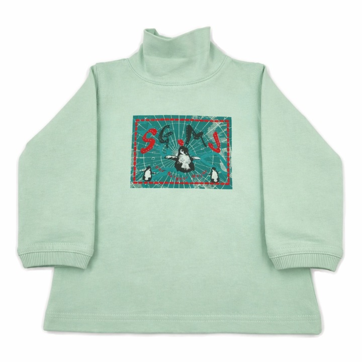 Maleta copii unisex Sergent Major, 6 luni (68 cm), bumbac moale, verde menta