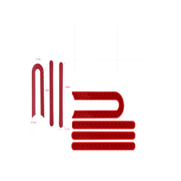 Set Stickere Reflectorizante pentru Xiaomi Mijia M365/M365 PRO Rosu