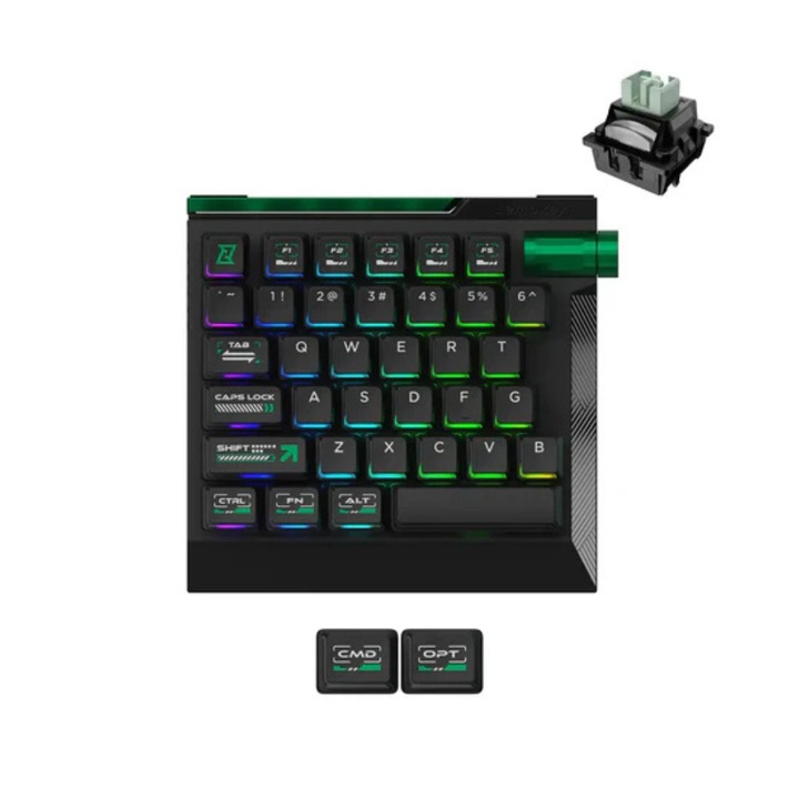 Keychron L0 HE Egykezes Gamer billentyűzet, Lemokey ultragyors Lime mágneses kapcsoló