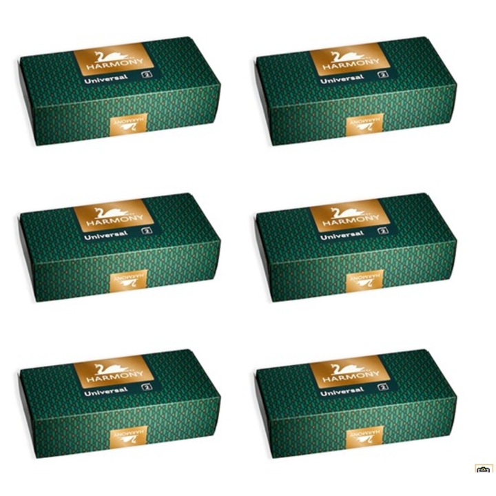 Servetele faciale Harmony 2 straturi Verde 150/cutie, pachet de 6 cutii