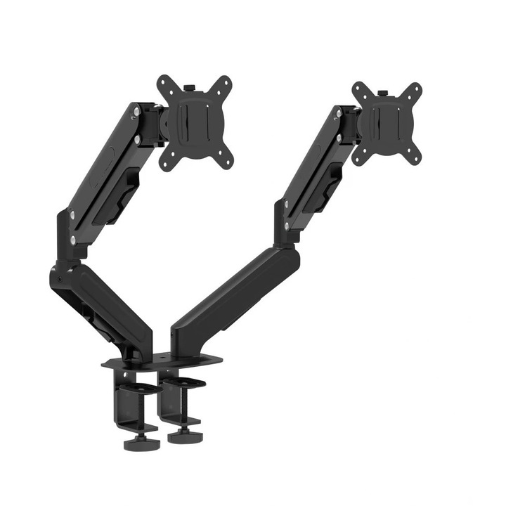 Brat Dublu Monitor, Topscaune PS140, Inclinare +90/-12, Pivot +/-180, Negru, 17-27 Inch