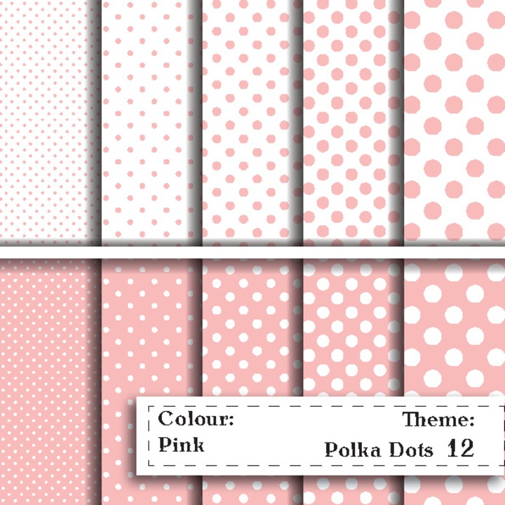 Hartie scrapbook - Creative Place, Polka Dot Delight, 5 foi, 320x475mm, multicolor