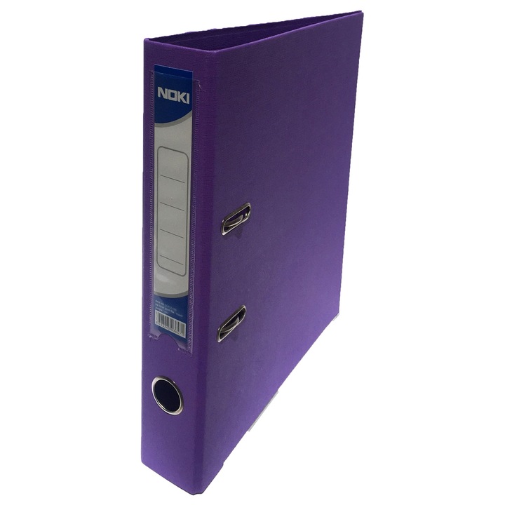 Папка с механизъм, пластмасова, 5см, лилава, Noki