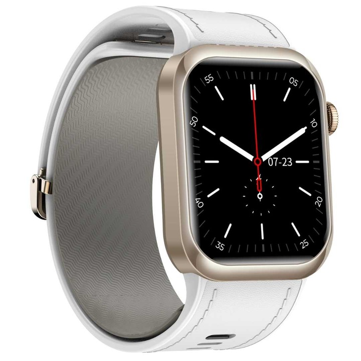 Smartwatch Lumaudio Ecor, monitorizare tensiune arterială, aurie, 48x38x13.5mm, ecran AMOLED 1.95 inch