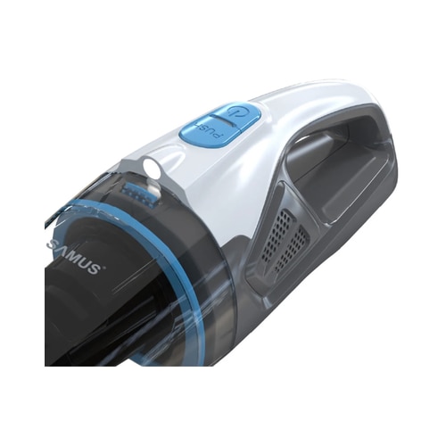 Aspirator de mana, Samus Handy 7.4 Cordless, aspirare umeda si uscata, pentru uz casnic si auto, filtru HEPA, 0.5 litri, acumulator Li-ion 7.4, 2200 mAh, lumina LED, 50 W, gri si negru