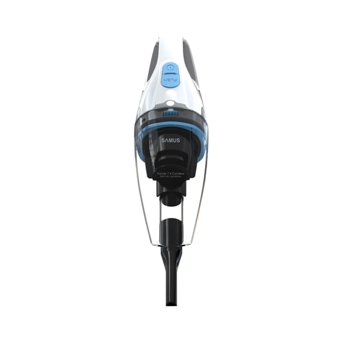 Aspirator de mana, Samus Handy 7.4 Cordless, aspirare umeda si uscata, pentru uz casnic si auto, filtru HEPA, 0.5 litri, acumulator Li-ion 7.4, 2200 mAh, lumina LED, 50 W, gri si negru