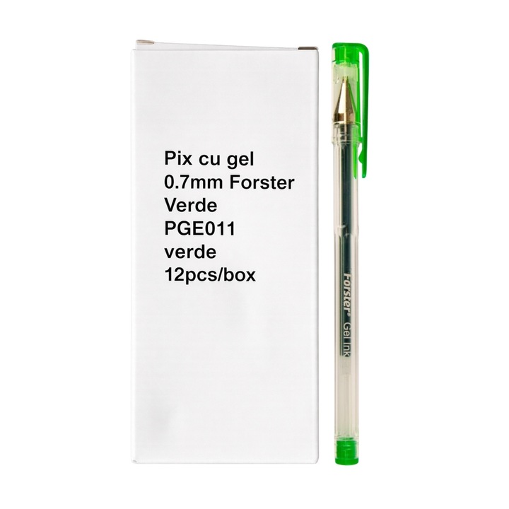 Set 12 pixuri cu gel Forster 0.7 mm, Mina verde