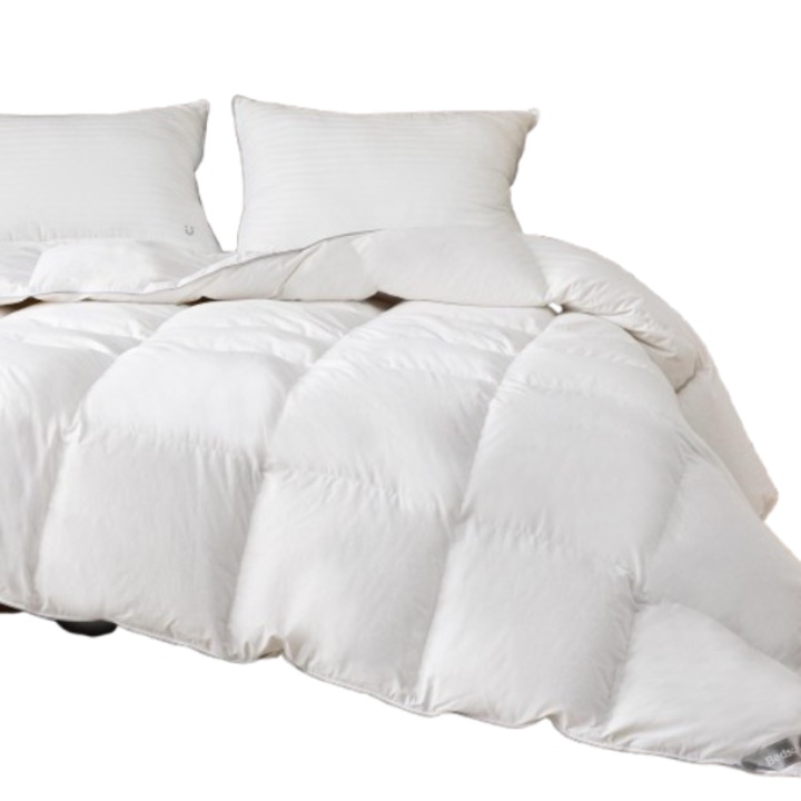 Pilota puf BEDSURE 135x200 cm, umplutura 90% puf si 10% pene, alba