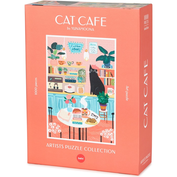 Puzzle - Cat Cafe, Carton, 1000