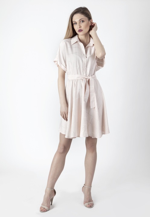 Rochie dama Perso, stil anii '60, bumbac, roz