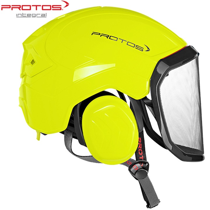 Casca arborist PROTOS galben neon, marime Universala