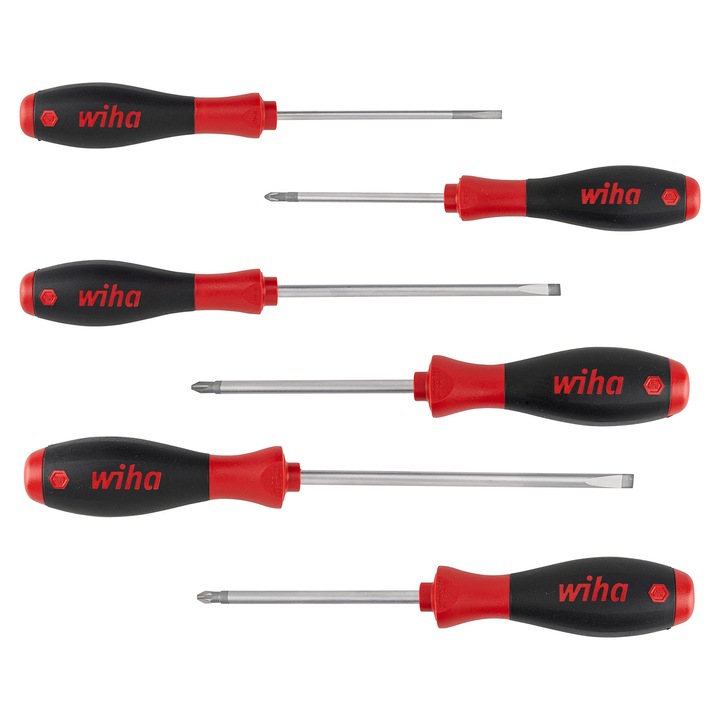 set de surubelnite iha SoftFinish® (26113) 6 piese I set de surubelnite pentru viata de zi cu zi, mestesuguri, industrie I surubelnita cu crestatura/cruce