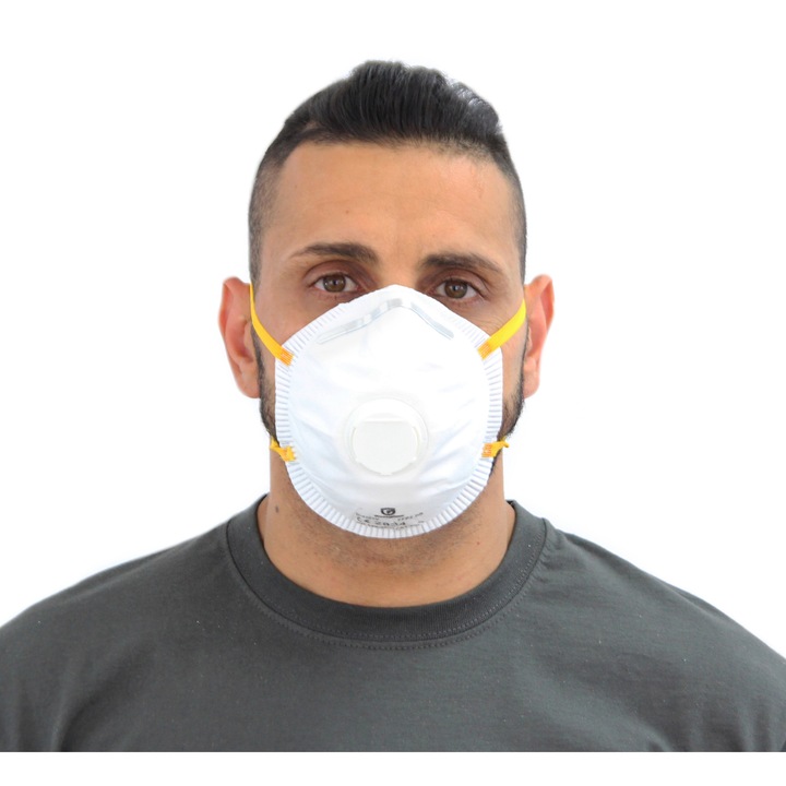 Semimasca de protectie FFP2 SJ2278V cupa cu supapa, Interbabis, Marime Universala