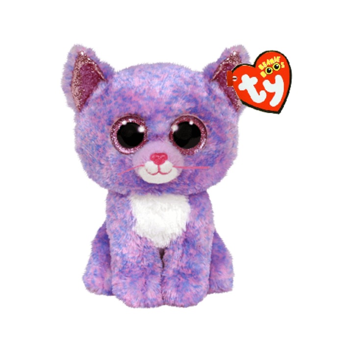 Jucarie de plus Boos Cassidy - pisica lavanda 15 cm TY36248