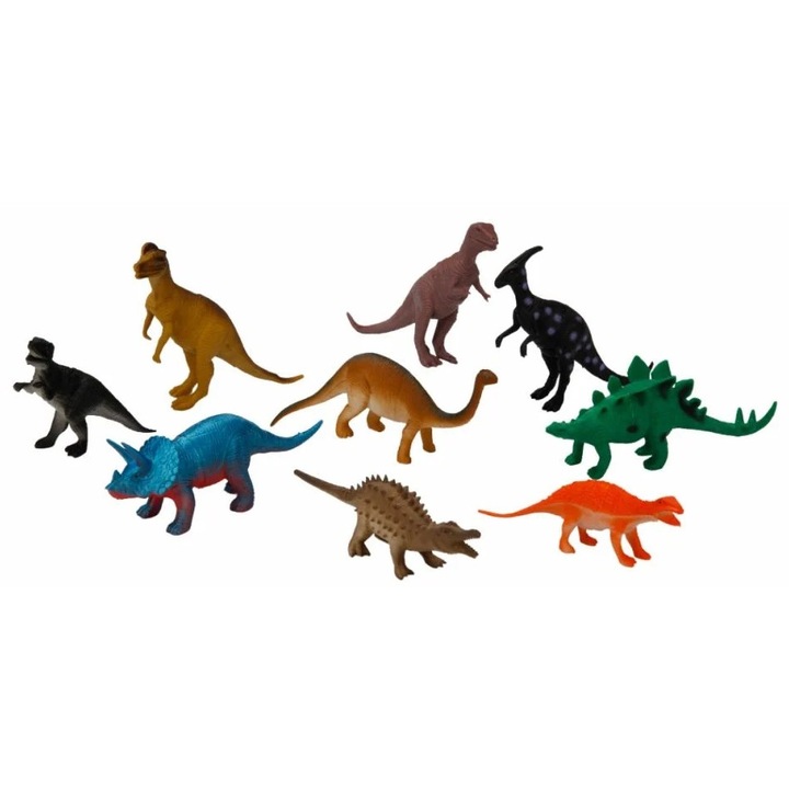 Dinoszaurusz figura készlet nagy tasakban, Crazoo, 9 darab
