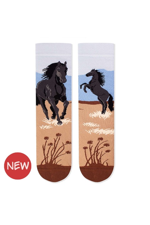 Arty Socks pamutzokni lovakkal, bézs színben