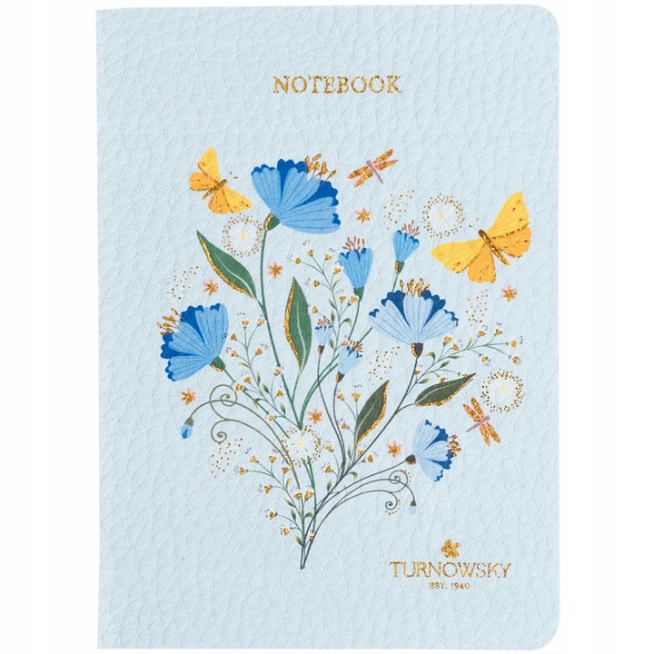 Caiet A6 60 file cu patratele, hartie crem, albastru, Axent