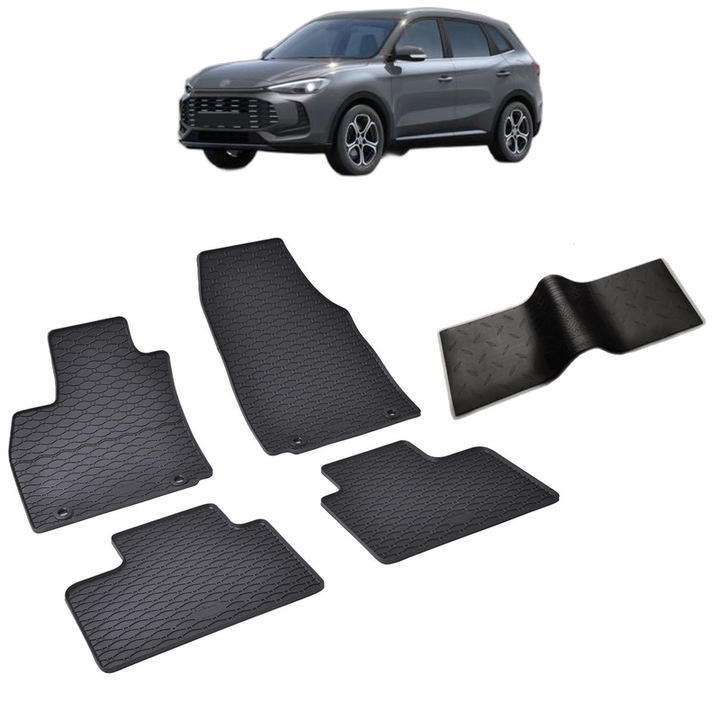 Set covorase auto MG ZS HYBRID+ FABRICATIE 09.2024 - 2026, cu covoras tunel median, Caroserie SUV