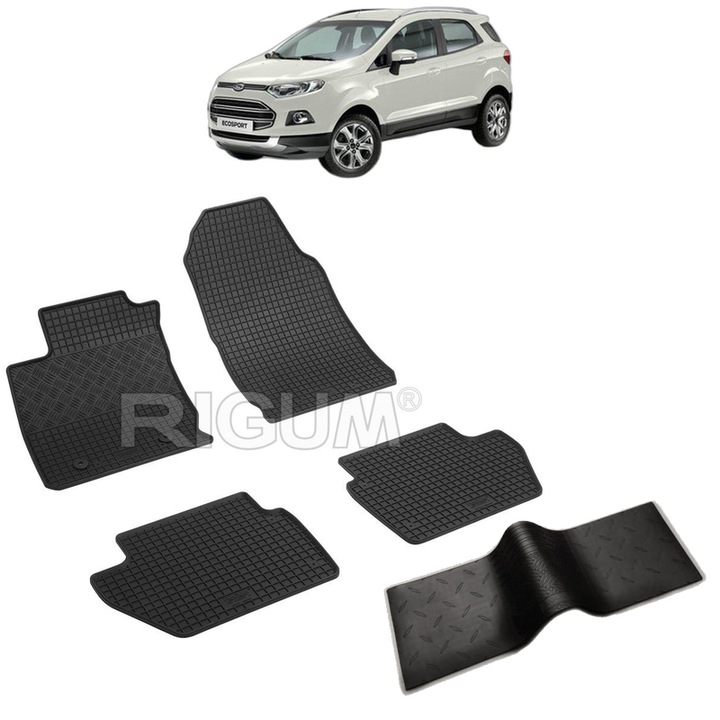 Set covorase auto FORD ECOSPORT din 02.2018 - 2026, cu covoras tunel median, Caroserie SUV