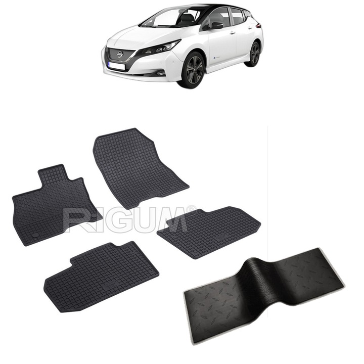 Set covorase auto NISSAN LEAF II din 01.2018 - 2026, cu covoras tunel median, Caroserie HATCHBACK