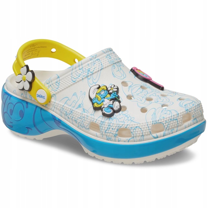 Saboti Crocs Classic Platform Clog Smurfs, multicolor, marime EU 42-43