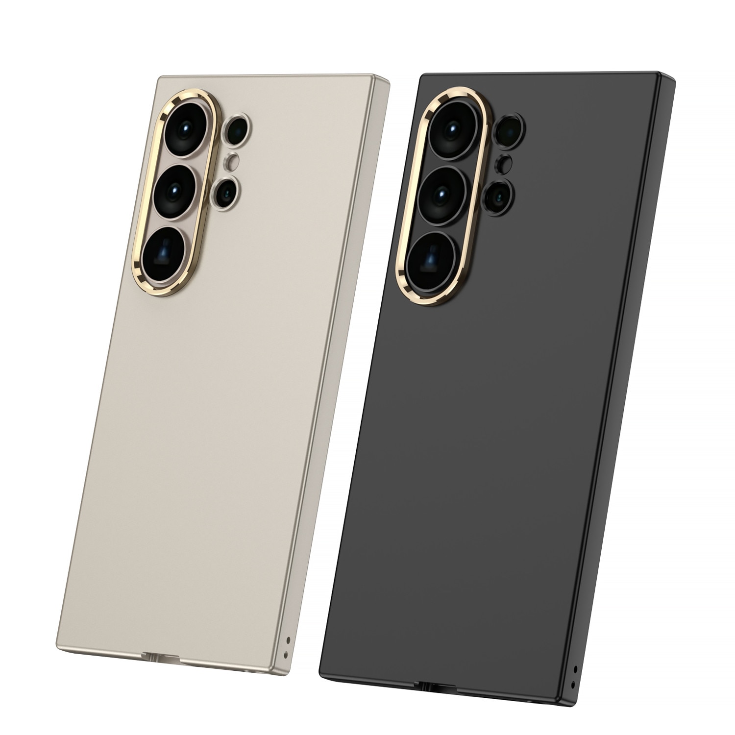 Husă pentru Samsung Galaxy S26 Ultra, Agora, Neagră cu Insertii Aurii, Ultra Subtire, Silicon