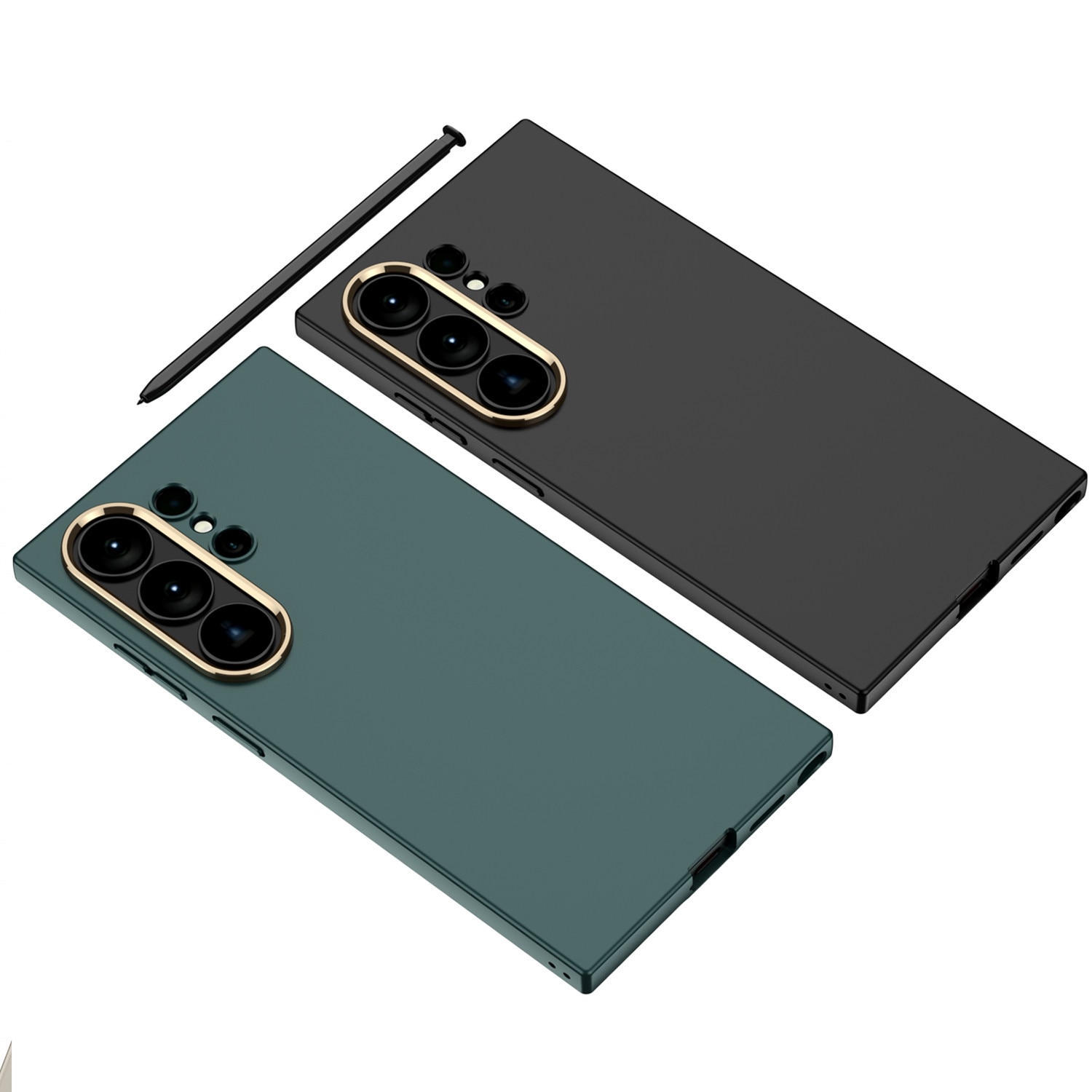 Husă pentru Samsung Galaxy S26 Ultra, Agora, Neagră cu Insertii Aurii, Ultra Subtire, Silicon